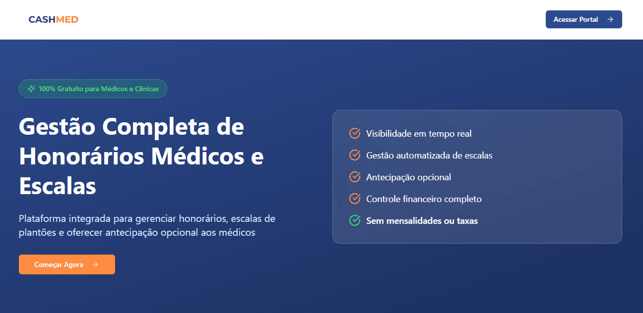 CashMed - Fintech de Gestão e Antecipação de Honorários